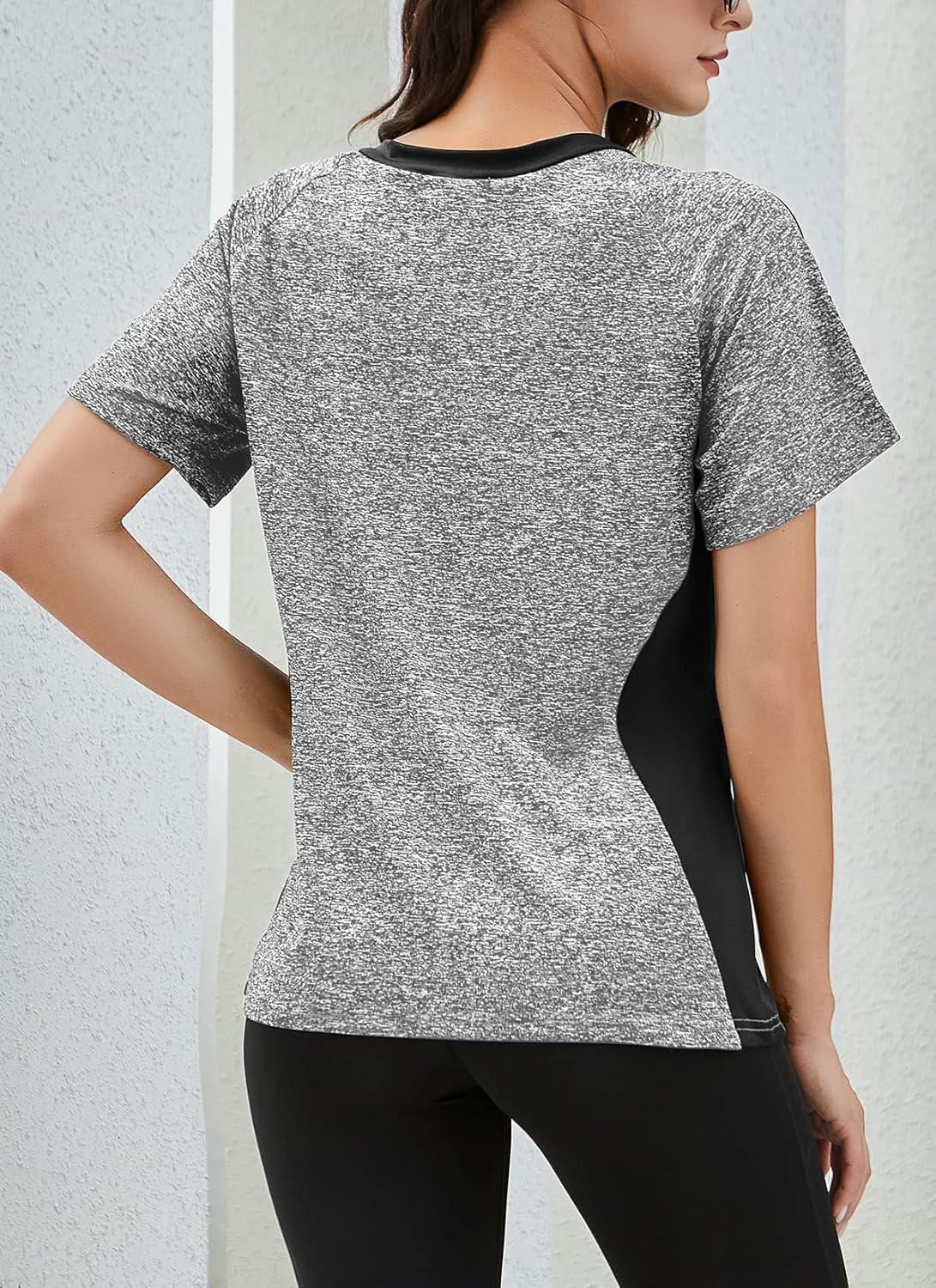 HOCOSIT Women's Workout Shirts Fast Dry Active Wear Yoga Top Sweat Wcking Clothes - Image 6