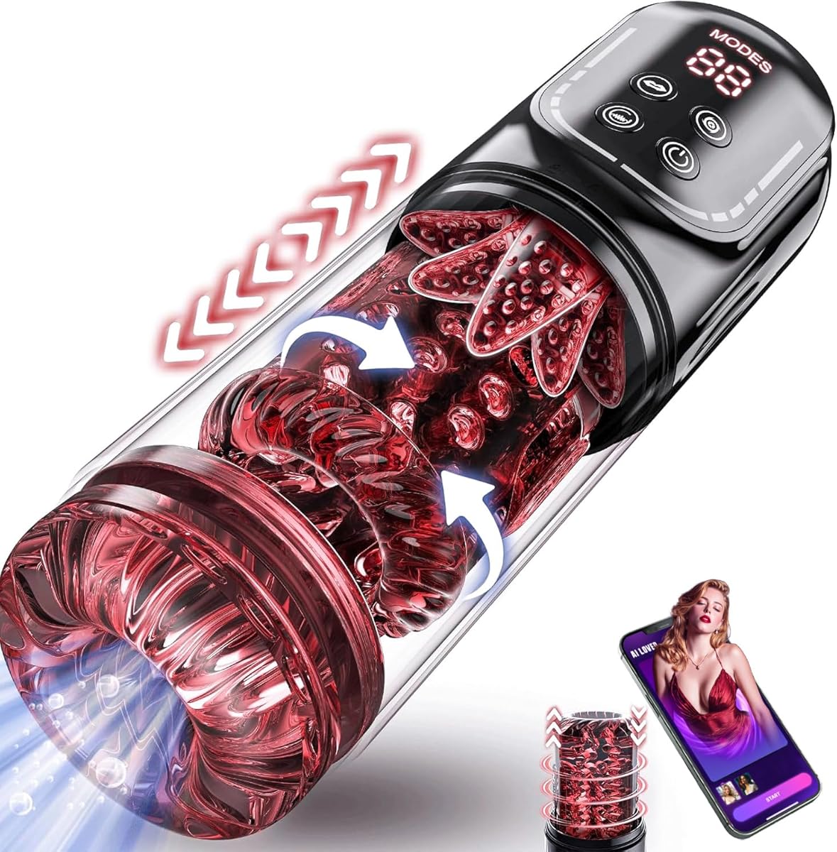 Sex Toys for Men Penis Pump - EINSEO AI Sync Full Waterproof Male Masturbator Stroker with 7 Sucking & Thrusting Rotating & Vibrating Licking Adult Toys, Pocket Pussy Male Sex Toy Blowjob Sex Machine