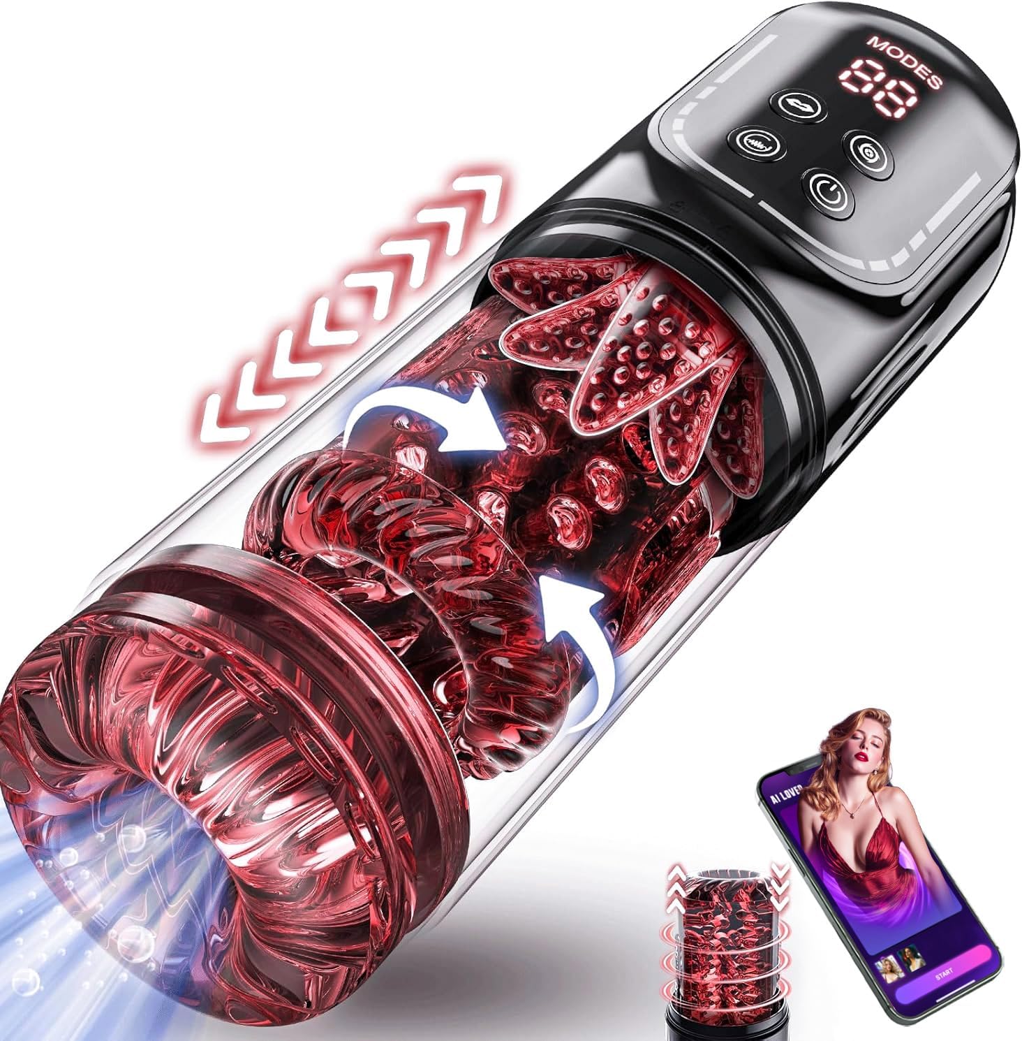 Product image of Sex Toys for Men Penis Pump - EINSEO AI Sync Full Waterproof Male Masturbator Stroker with 7 Sucking & Thrusting Rotating & Vibrating Licking Adult Toys, Pocket Pussy Male Sex Toy Blowjob Sex Machine