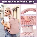 ETRONIK Travel Backpack for Women Men, Waterproof Carry on Luggage for Airplanes Travel Bag, TSA Flight Approved 15-inch Laptop Backpack, Weekender Bag Casual Daypack for Work College Hiking, Pink