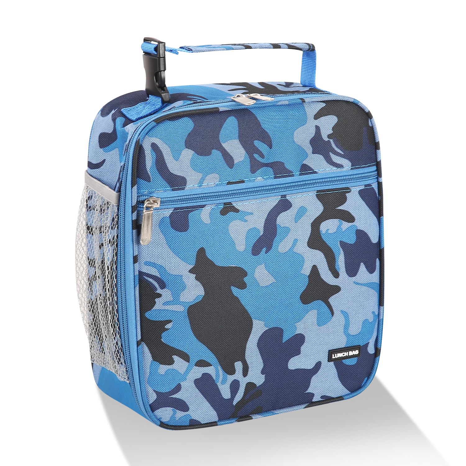 Lovoeo Lunch box Lunch bag for men women Insulated Lunchbox Lunch bags for Work Picnic Travel (Blue camo)