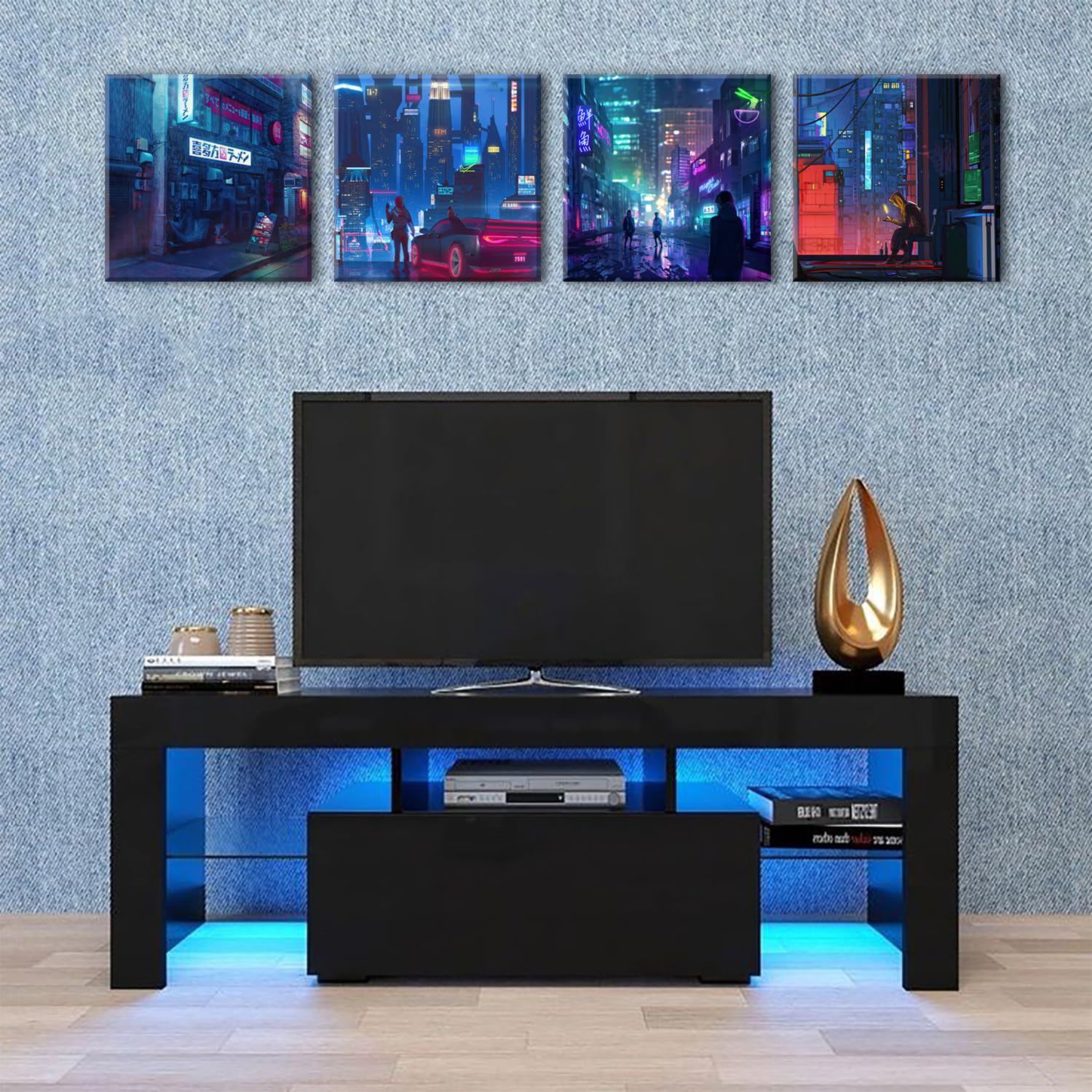 Amazon.com: Anime Wall Art Prints Neon Japanese Night Street Scene