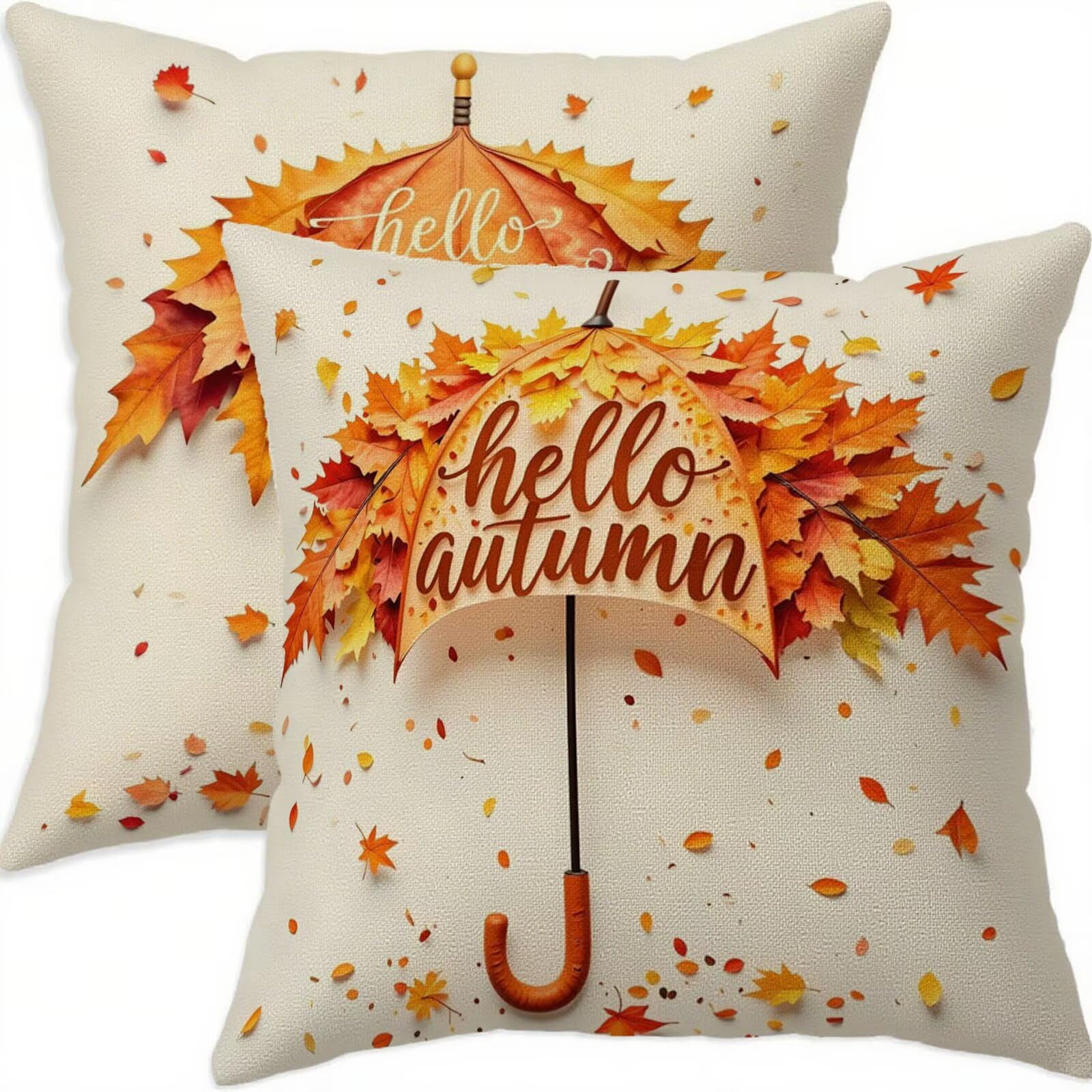 Housse coussin 60x60cm lot de 2 taies d'oreillers lin imperméable