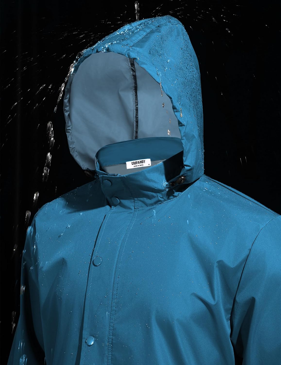 COOFANDY Men's Rain Jacket Waterproof Packable Raincoat Lightweight Windbreaker with Hood for Hiking Cycling - Image 3