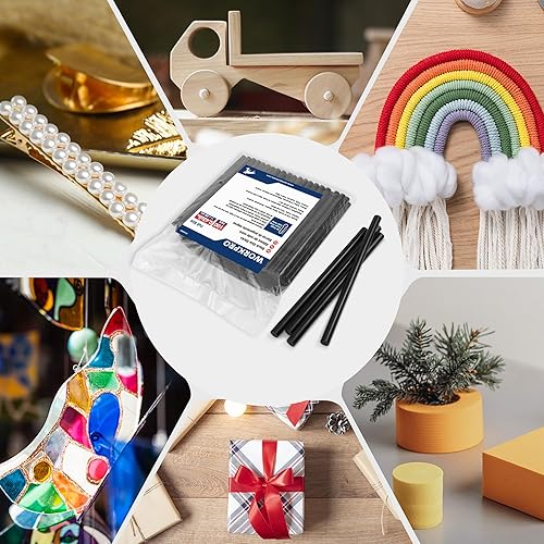 Miniatura 15 de WORKPRO Barras de pegamento caliente tamaño completo, paquete de 50, 0.43 x 8 pulgadas, palitos termofusibles negros para pistolas de pegamento