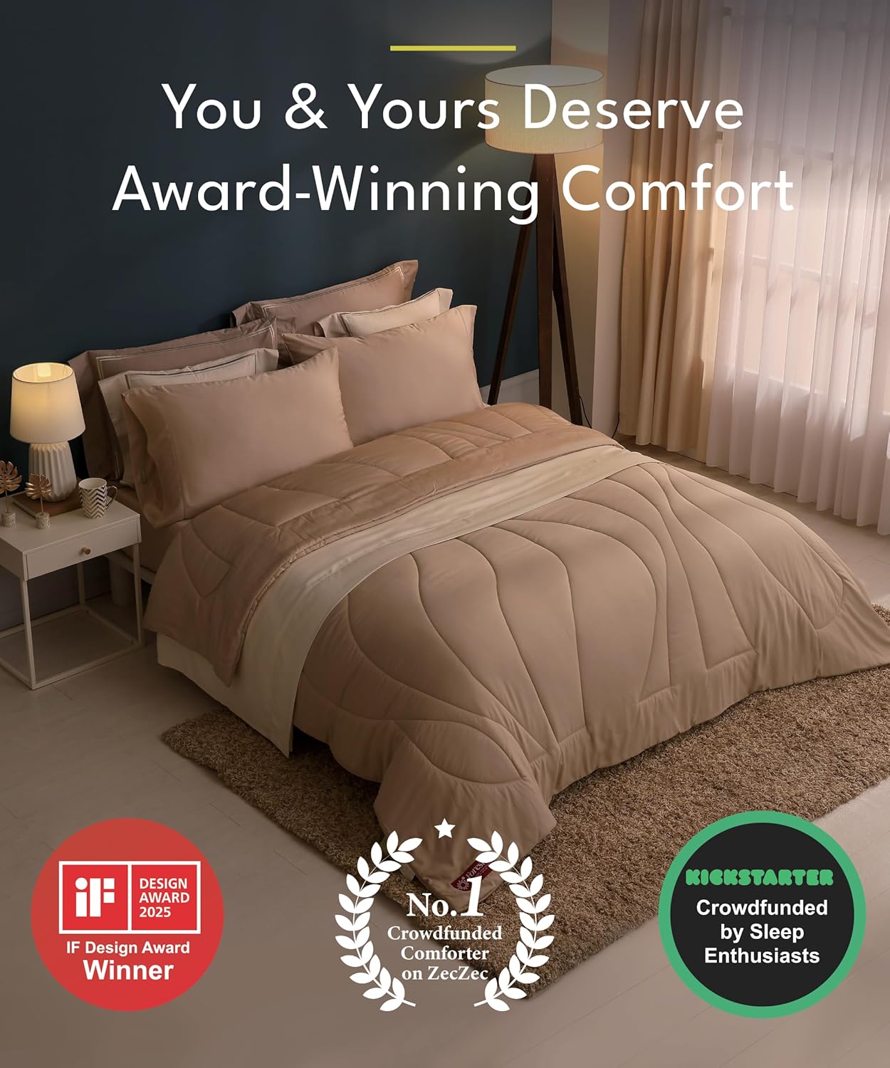 ESCURA Tw® Climate Control Comforter, Full/Queen, German Patented PCM All-Season Blanket for Hot Sleepers & Night Sweats, Lightweight Breathable Bamboo Hypoallergenic Bedding