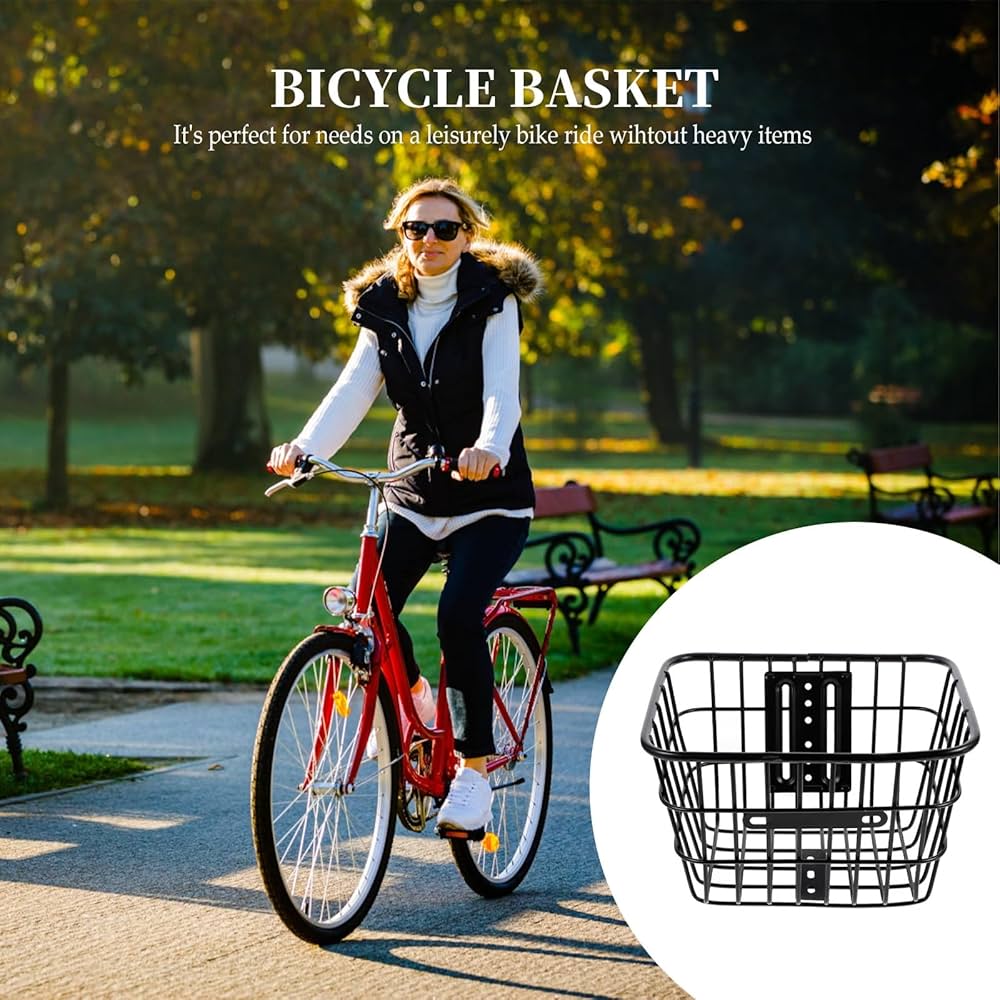 Amazon | ABOOFAN 自転車前カゴ (角型) バスケット 前部収納