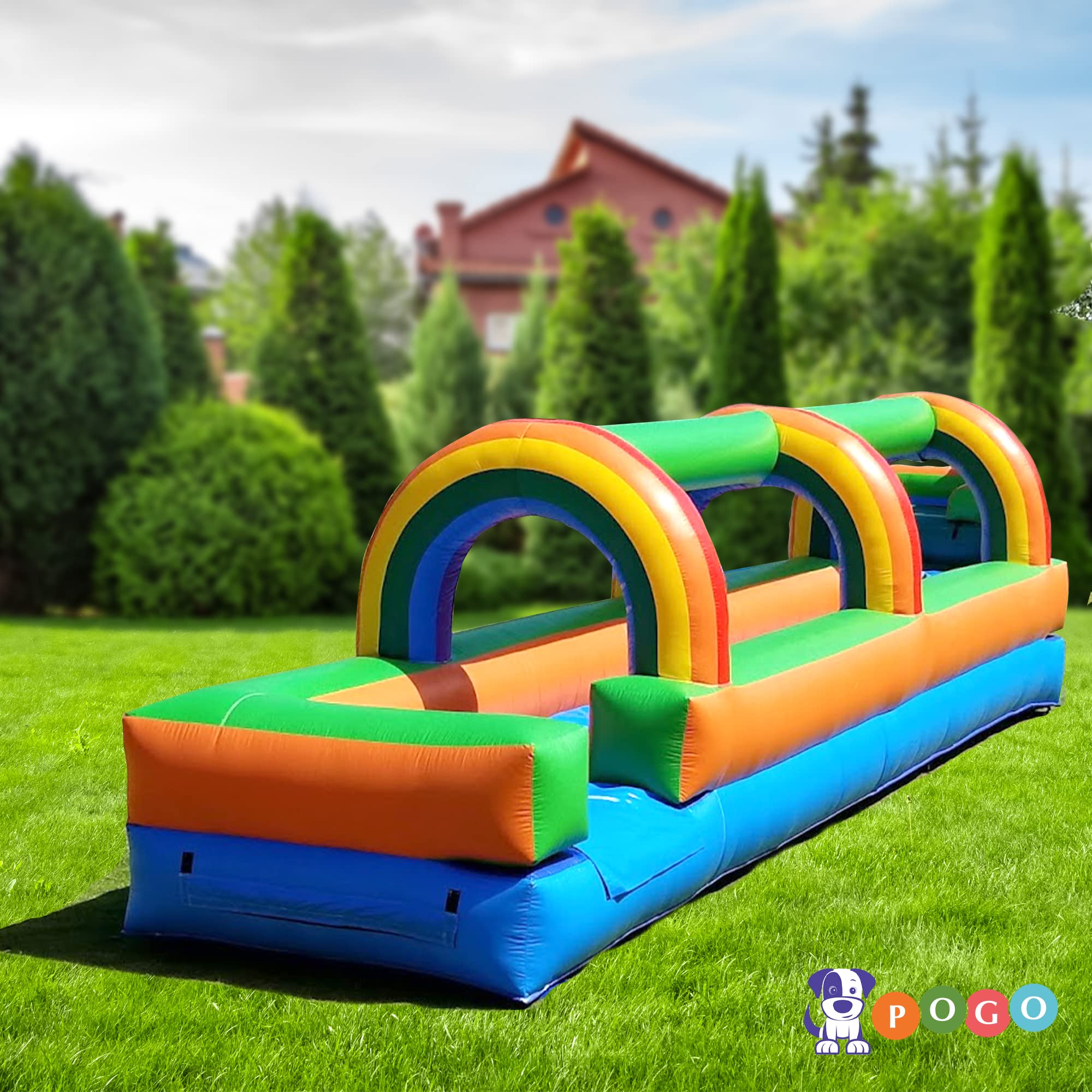 Buy Pogo Bounce House Rainbow Inflatable Water Slip and Slide 25 x 9
