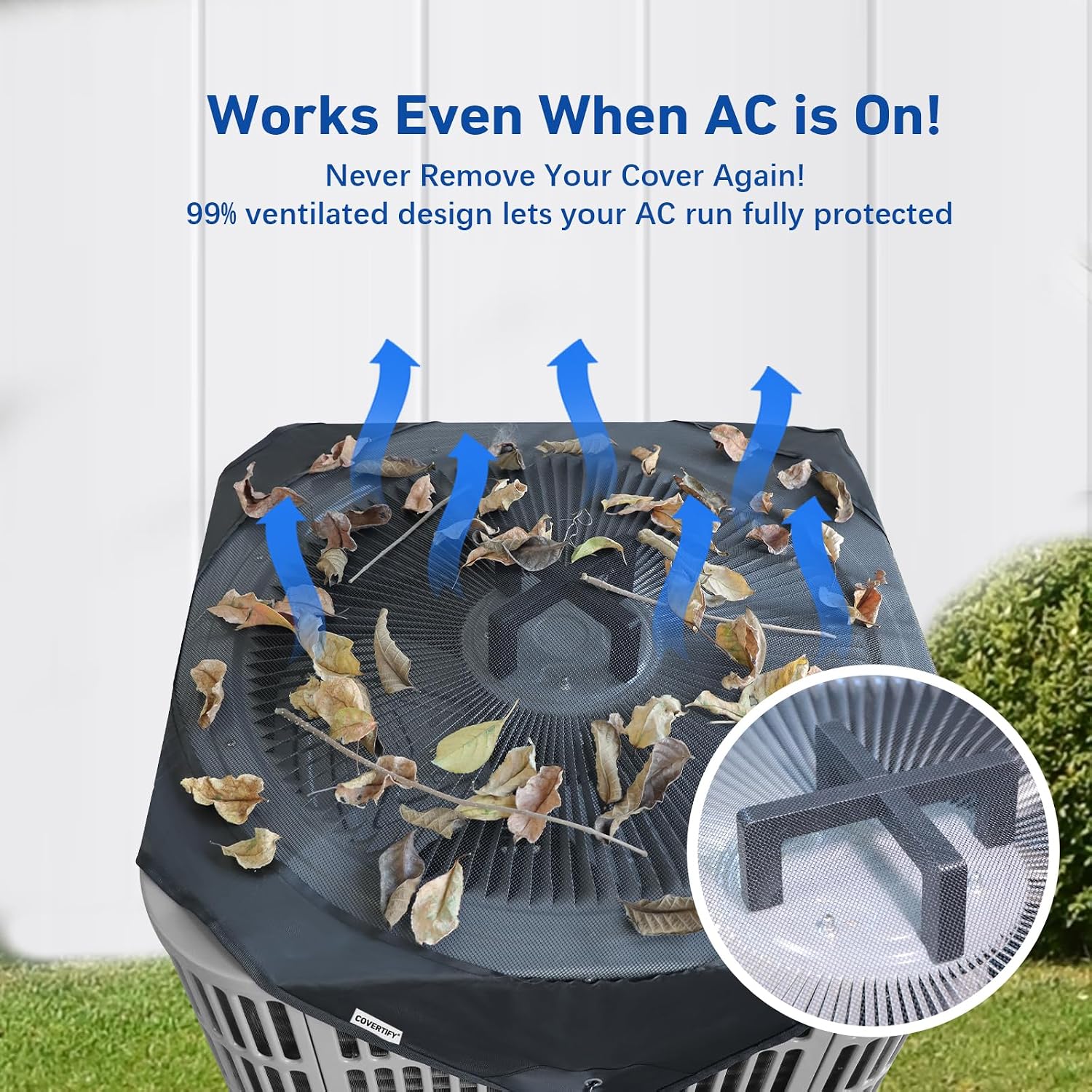 Central Air Conditioner Covers for Outside with AC Cover Stand, 36''x36'' Durable Mesh AC Unit Covers Outdoor, Breathable Top Universal Condenser Cover Defender for All Season