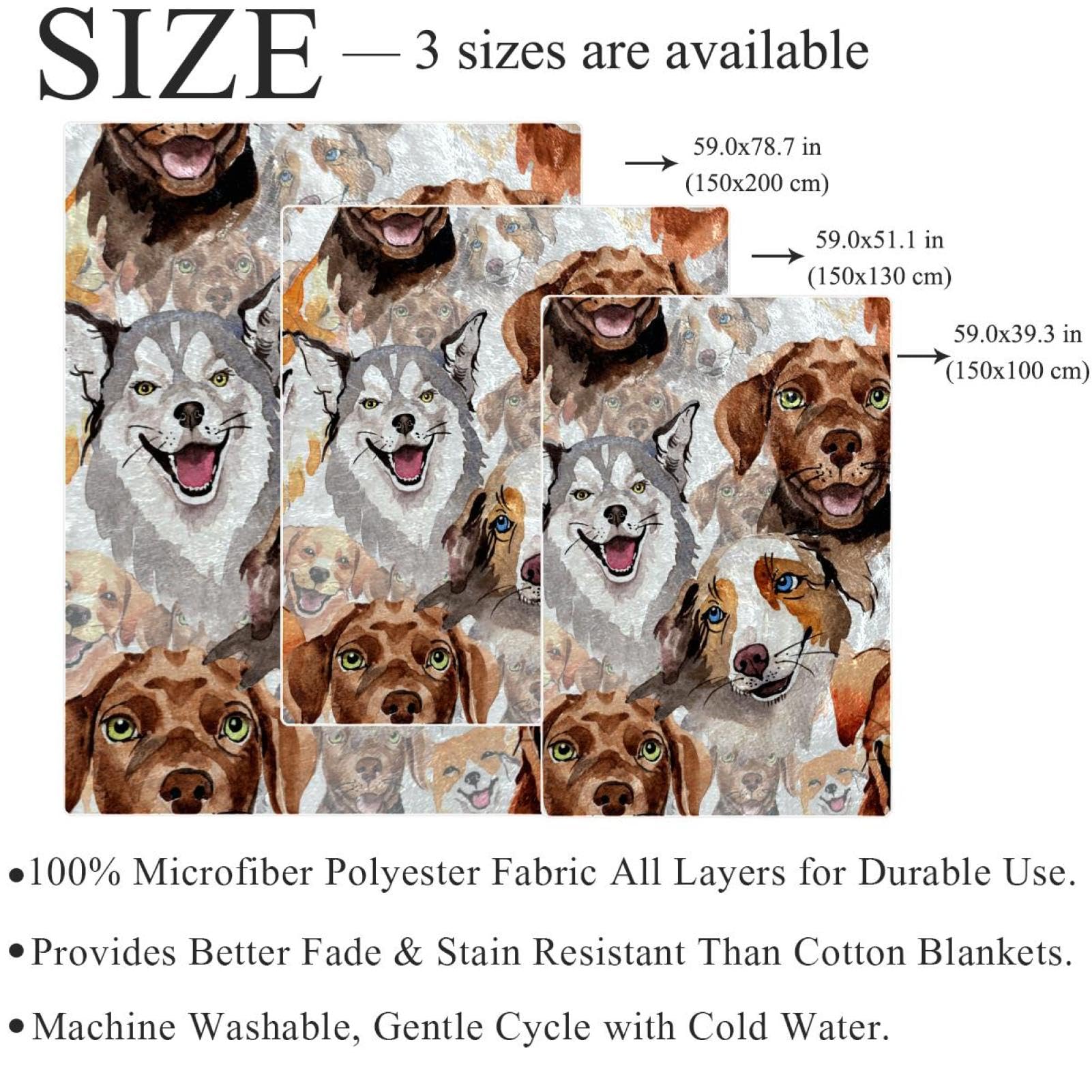 Couverture Polaire Chiens Couverture De Canapé Couverture De Lit pour Chambre Salon Bureau 150×200cm