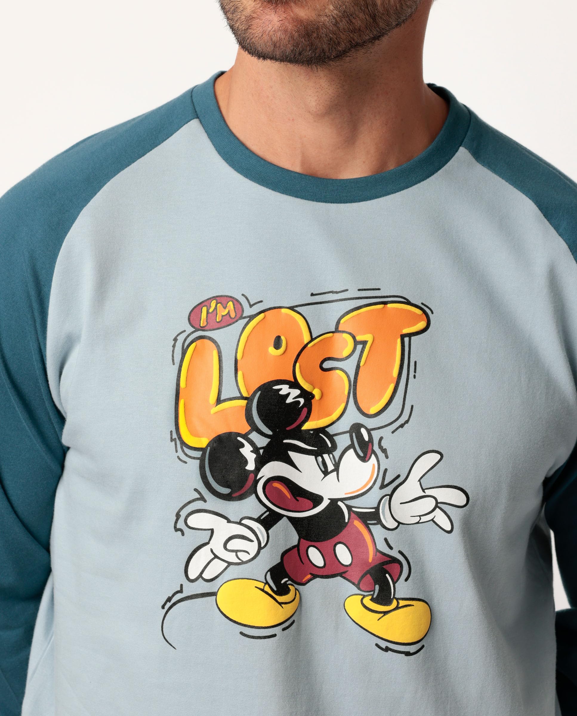 Disney Pijama Manga Larga Lost Mickey para Hombre