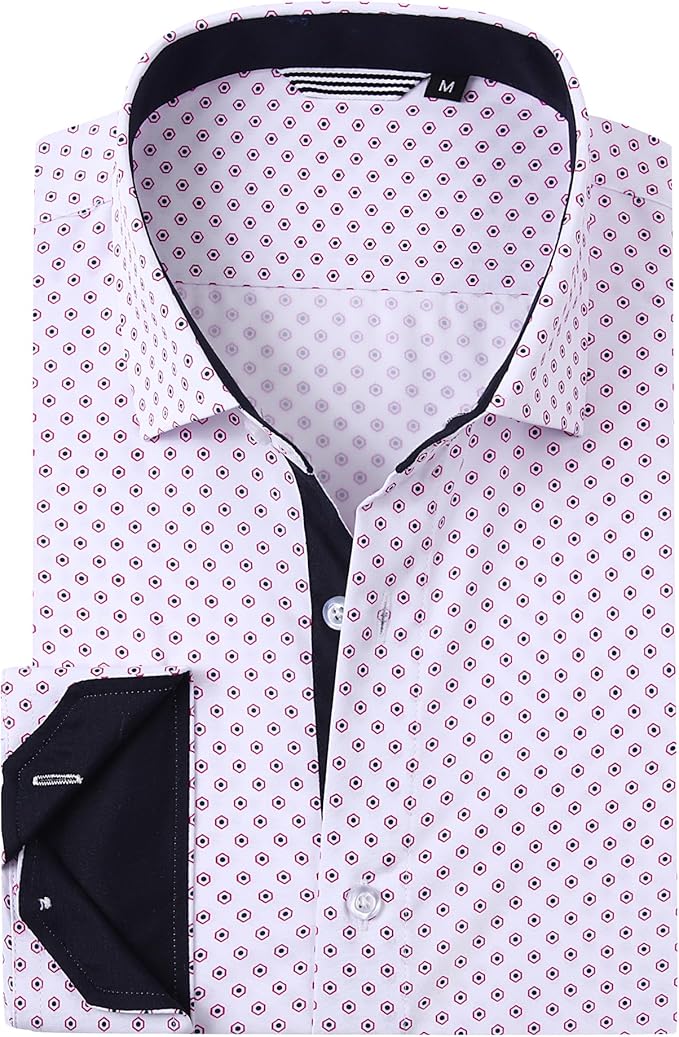 Alex Vando Mens Printed Dress Shirts Long Sleeve Regular Fit Button Down Shirt