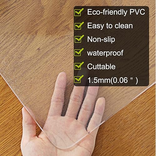 Miniatura 2 de Rollo de camino transparente para madera dura resistente, tapete protector de alfombra para el hogar, extra grande para puerta, sala de estar y