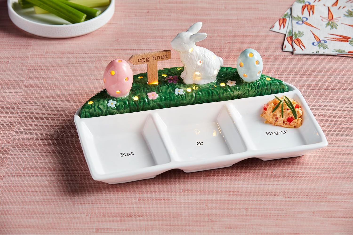 Mud Pie Large Easter Led Sitter; 4 3/4" X 10 1/4"
