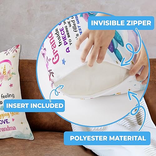Miniatura 3 de Hyturtle Almohada para nieta (inserto incluido) Regalos de abuela, abuela, cumpleaños para nieta, tortuga marina, cojín costero, sofá, sofá,