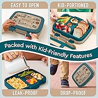 Vista 4 de Bentgo Kids Prints - Lonchera de 5 compartimentos, estilo bento, a prueba de derrames, tamaños de porción ideales para niños de 3 a 7 años