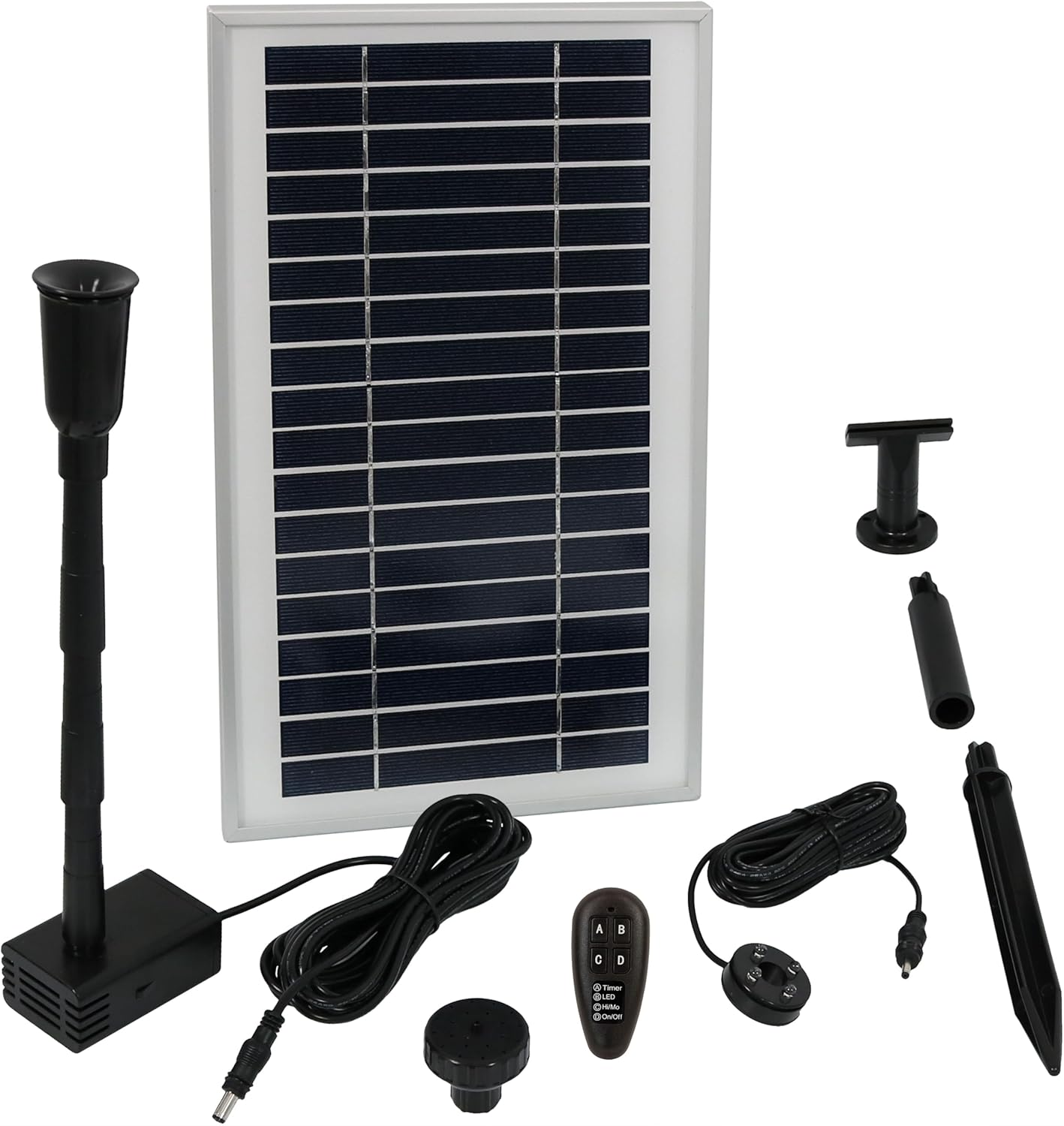 Sunnydaze 105 GPH Solar Pump and Panel Kit with Battery Pack and Remote Control - 55-Inch Lift