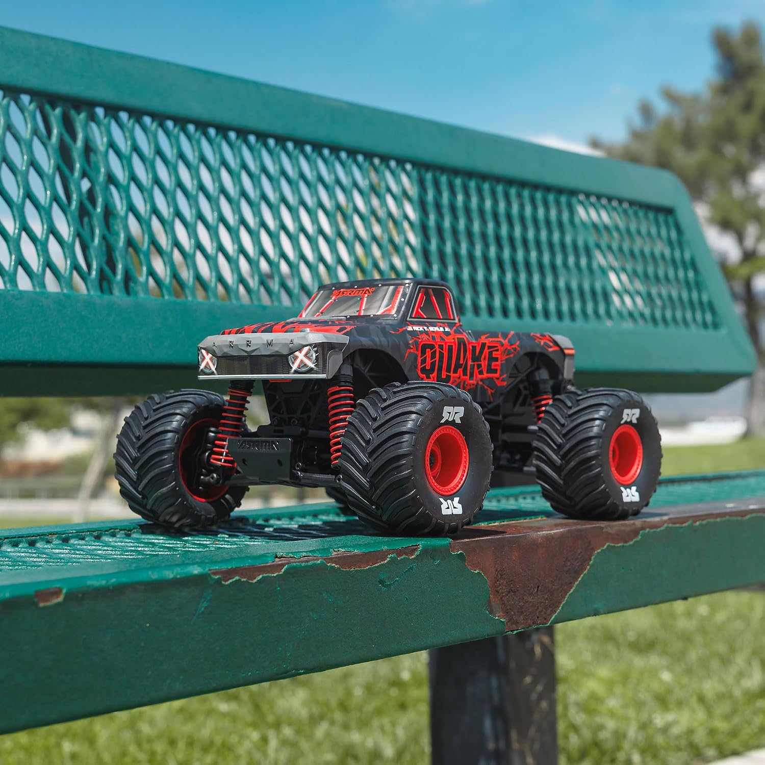 ARRMA RC Truck 1/16 Quake GROM 4X4 RTR Brushed Monster Truck (Battery & Charger Included), Red, ARA2137T1