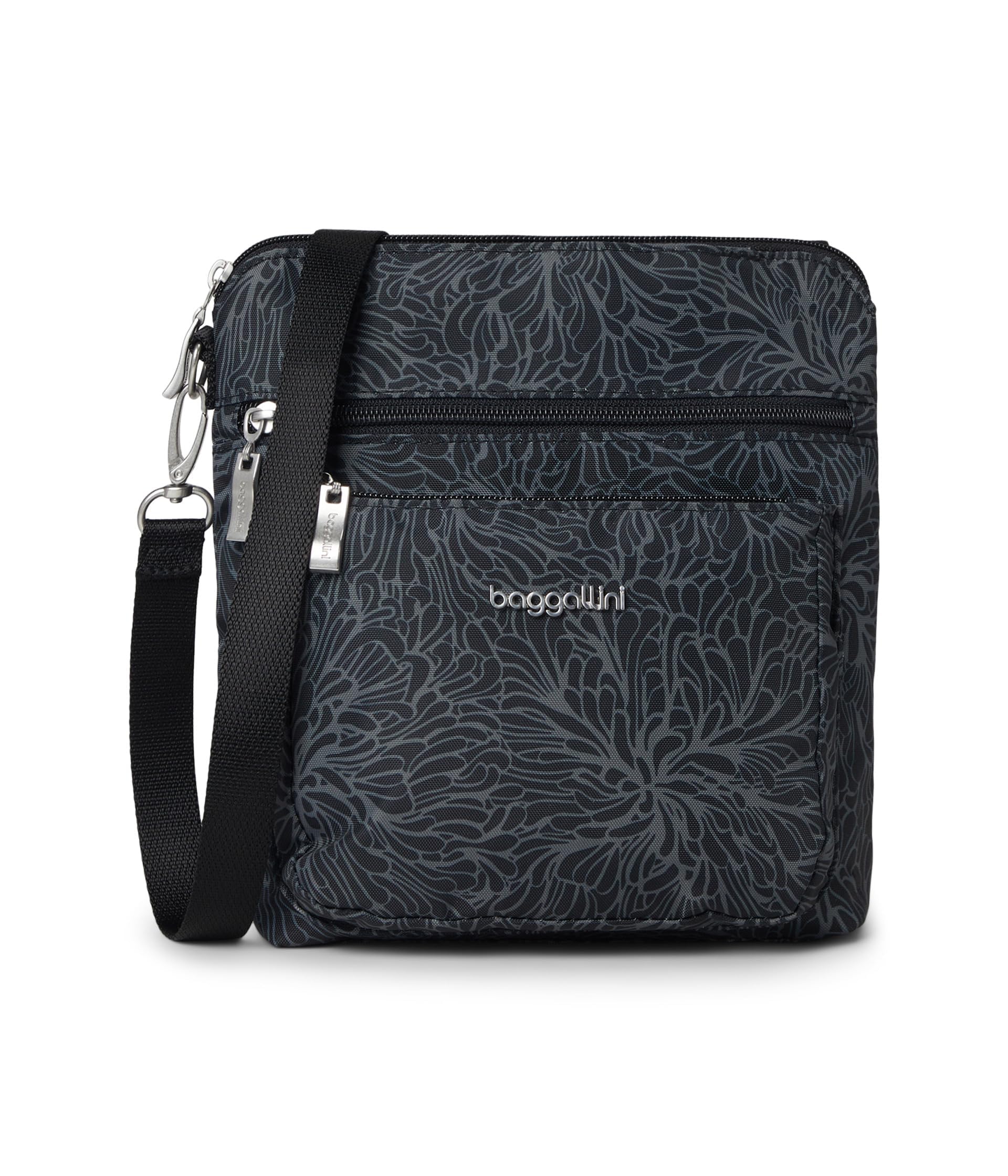 Baggallini Women's Modern Pocket Crossbody, Midnight Blossom, One Size