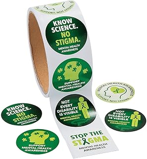 Mental Health Awareness Stickers - 1 roll of 100 Stickers - Fundraiser, Event and Handout Supplies