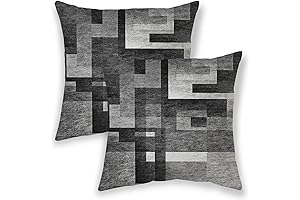 Chic Geometric Grey and Black Throw Pillows