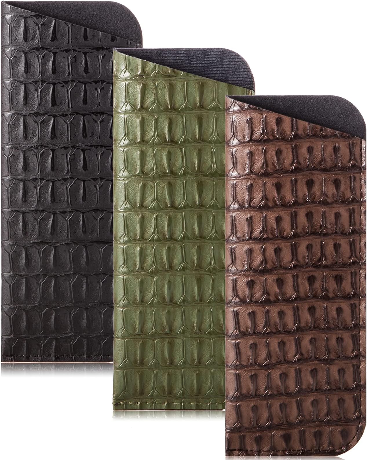 3 Pack Reading Glasses Pouch - Soft Eyeglasses Bag Portable Cloth Eyewear Case