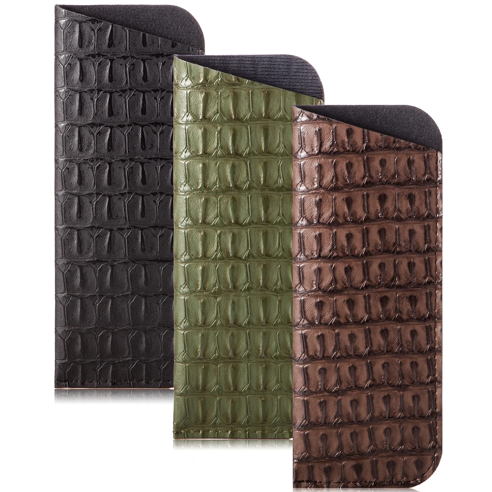 3 Pack Reading Glasses Pouch - Soft Eyeglasses Bag Portable Cloth Eyewear Case