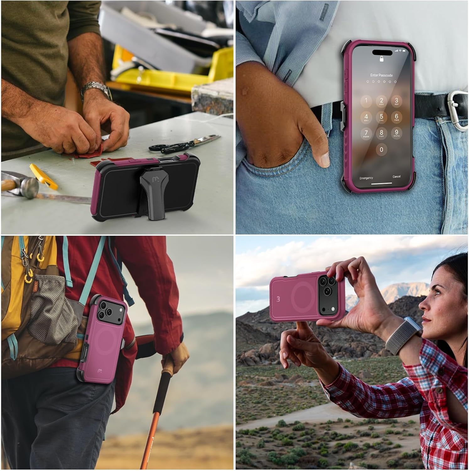 M MYBAT PRO for iPhone 17 Pro Max Case with Belt Clip Holster, Maverick Series 17 Pro Max Case[Compatible with Magsafe] w/Screen Protector,Anti-Drop,with 360°Rotating Kickstand,Heavy Duty Protection - Image 8