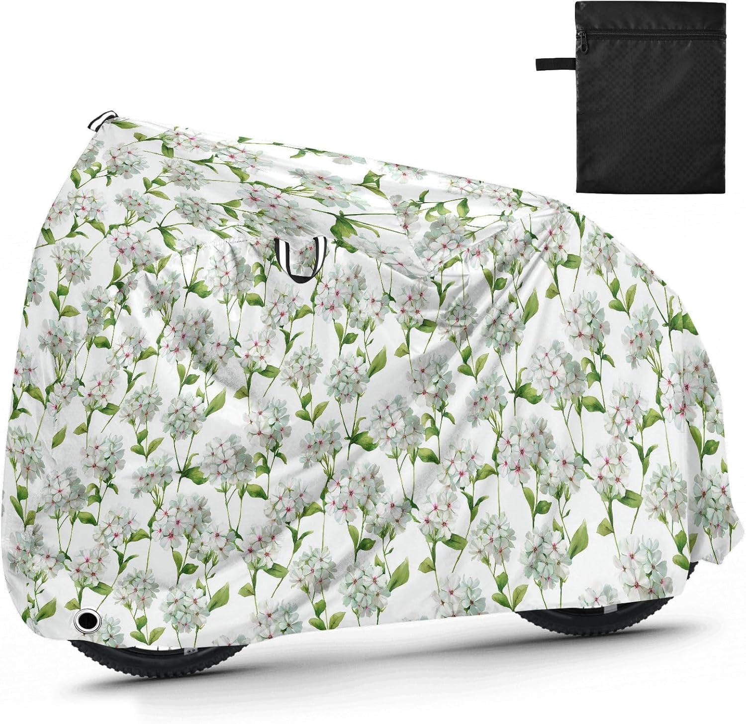 Breath Watercolor White Outdoor Bike Cover Uv Resistant Motorcycle Cover Bikes Storage