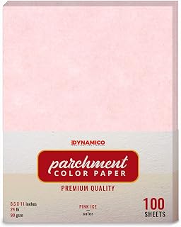 Pink Ice 8.5 x 11" Stationery Parchment Colored Regular Papers, Color Paper | 1 Ream of 100 Sheets