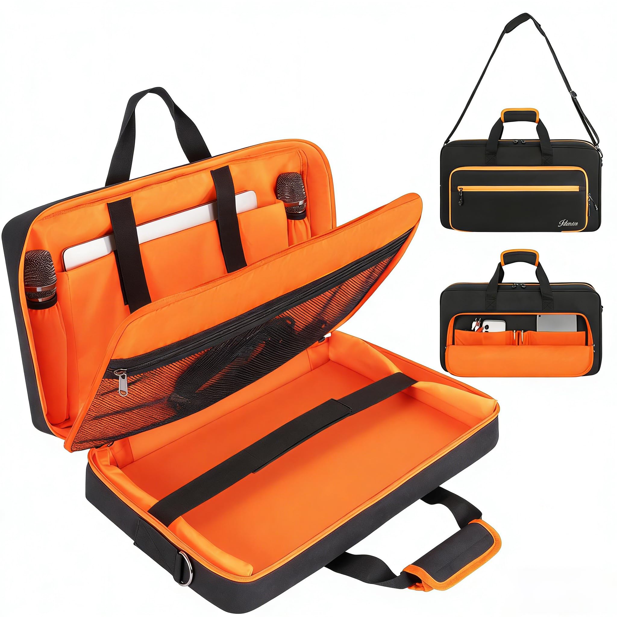 AKOZLIN Custodia per controller DJ DDJ FLX4/DDJ REV1/DDJ 400/SB2/SB3, con imbottitura in cotone perlato, tracolla regolabile, scomparto per laptop da 15,6" e tasche per accessori