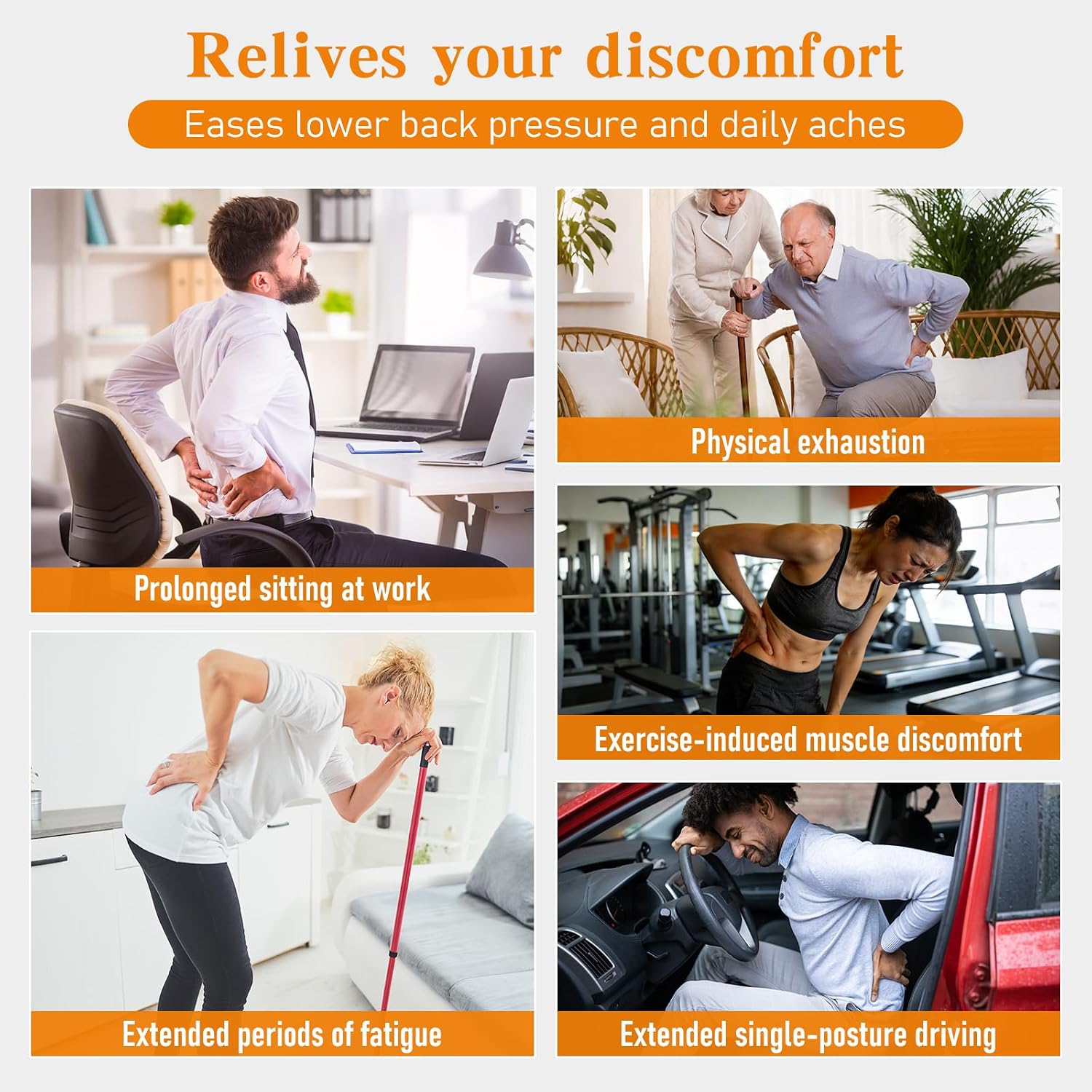 Multifunctional Electric Lumbar Traction Device for Lower Back Pain Relief, Cordless Battery-Powered, Back Traction Device with 3 Modes Dynamic Traction, High-Temp Thermotherapy & Manual Adjustment