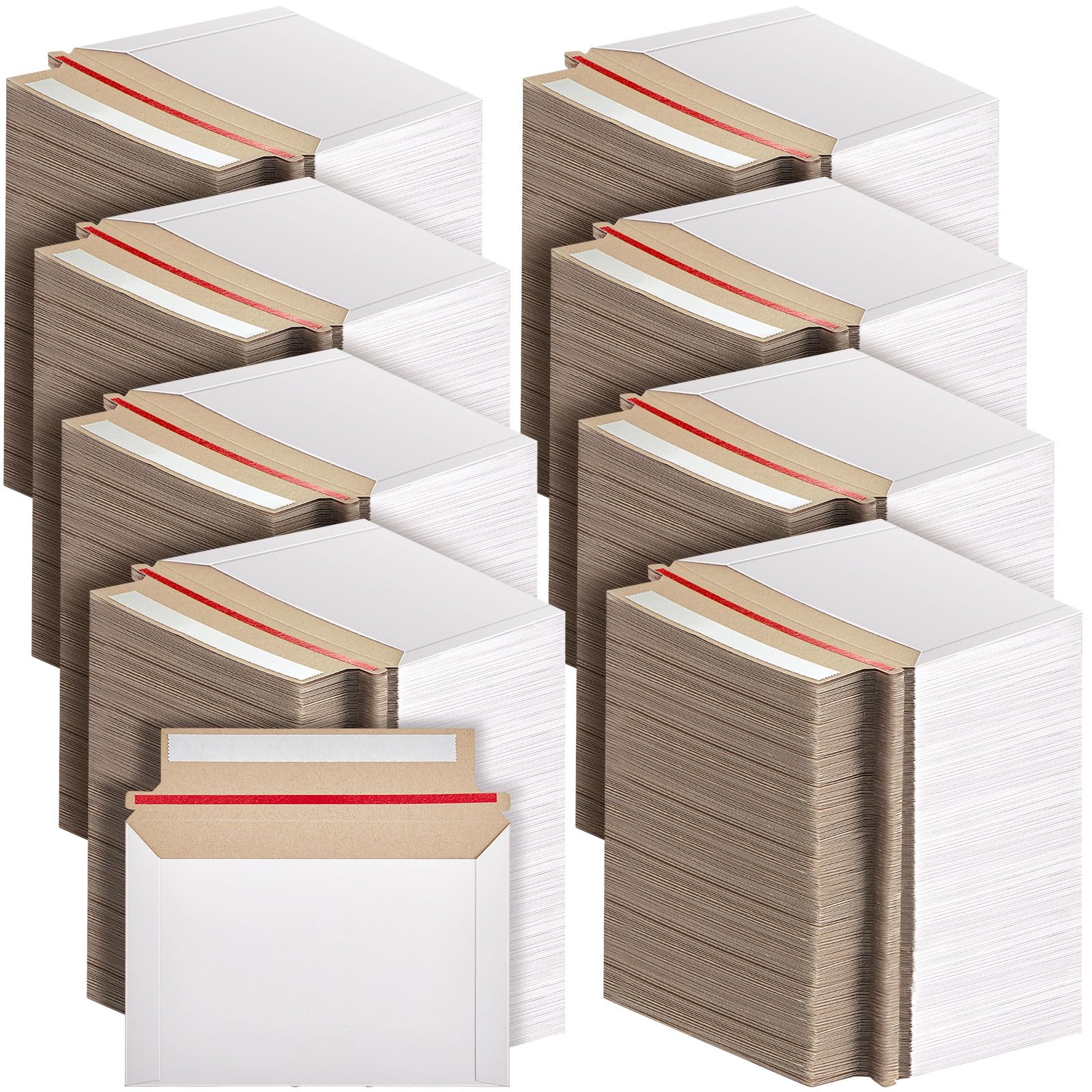 Affrolling 1000 buste per spedizioni fotografiche rigide da 16,5 x 11,4 cm, in cartone piatto autoadesivo, per documenti, biglietti sportivi, adesivi, inviti, biglietti collezionabili (bianco)
