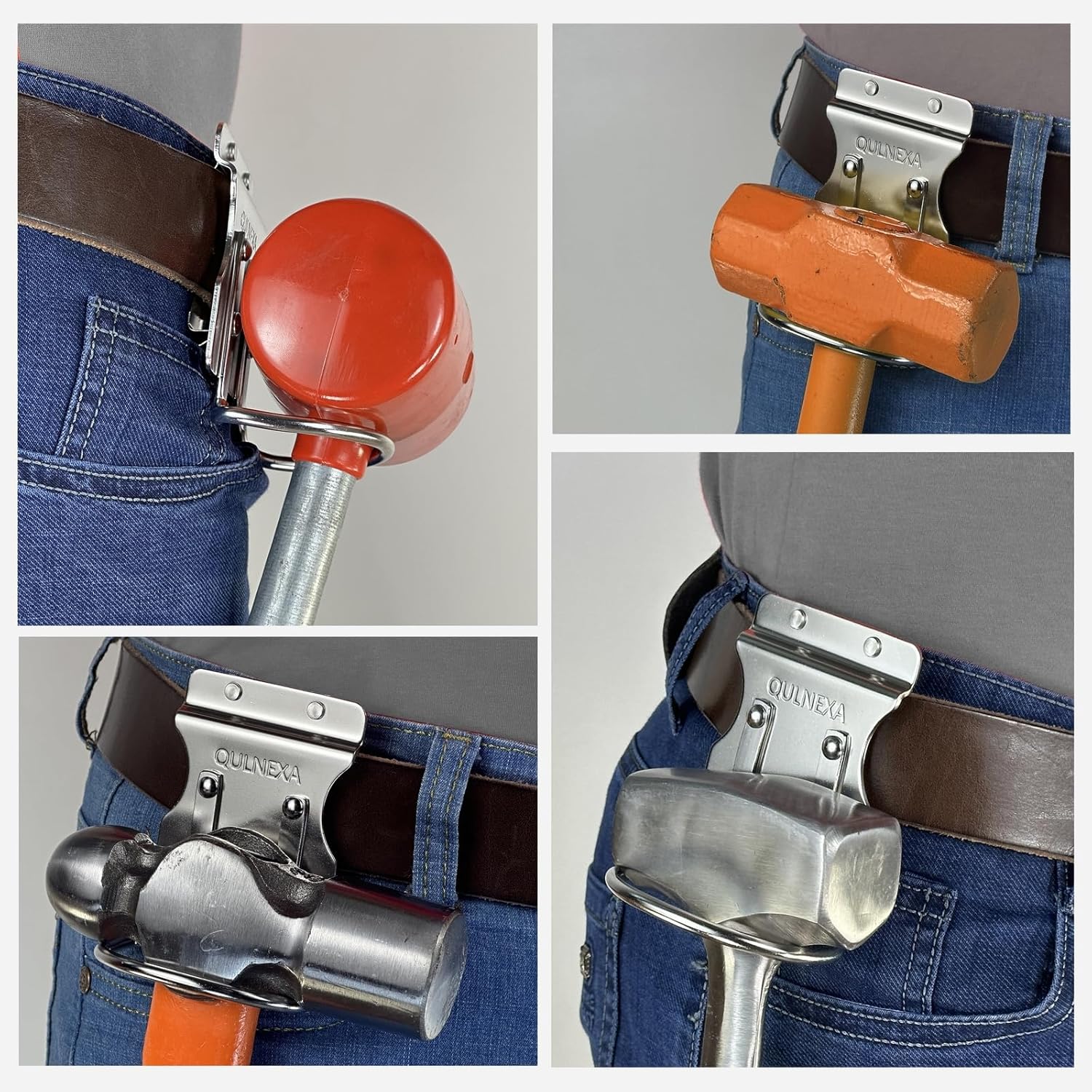 Hammer Holder, Drill Holster, Stainless Steel Hammer Holster,Hammer Holder for Tool Belt（2.6inches Hammer Loop）