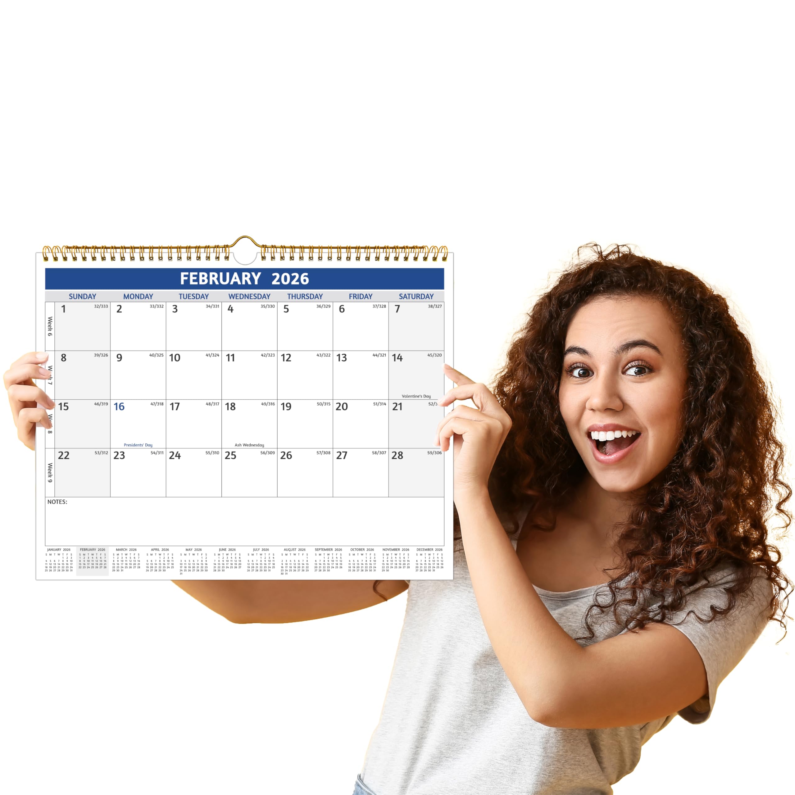 2026 Wall Calendar - Run Now to Dec 2026, 14.57'' x 11.42