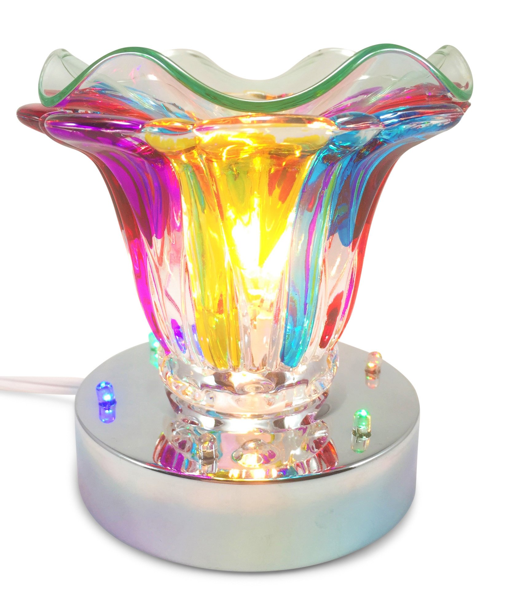 Rainbow Twinkle Lights, Glass Electric Touch-controlled Fragrance Lamp with Free Replacement Halogen Bulb