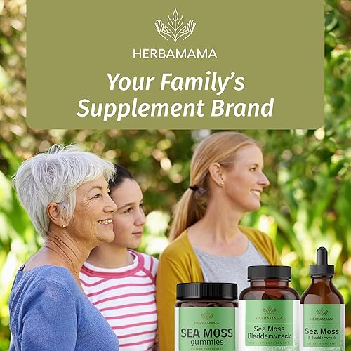 Miniatura 16 de HERBAMAMA Cápsulas de musgo marino irlandés, 1600 mg de musgo marino y vejiga para apoyo inmunológico, vegano, suplemento de inmunidad sin OMG