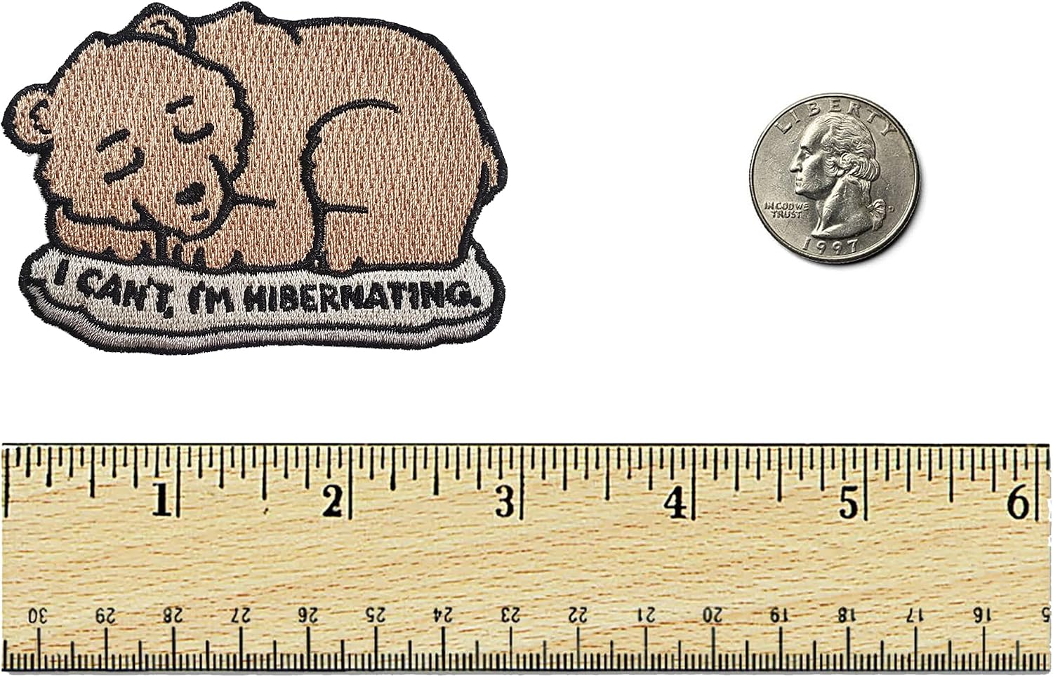 Kolorspun I Can't I'm Hibernating Bear Patch - Hook and Loop Tactical Morale Patch image 3