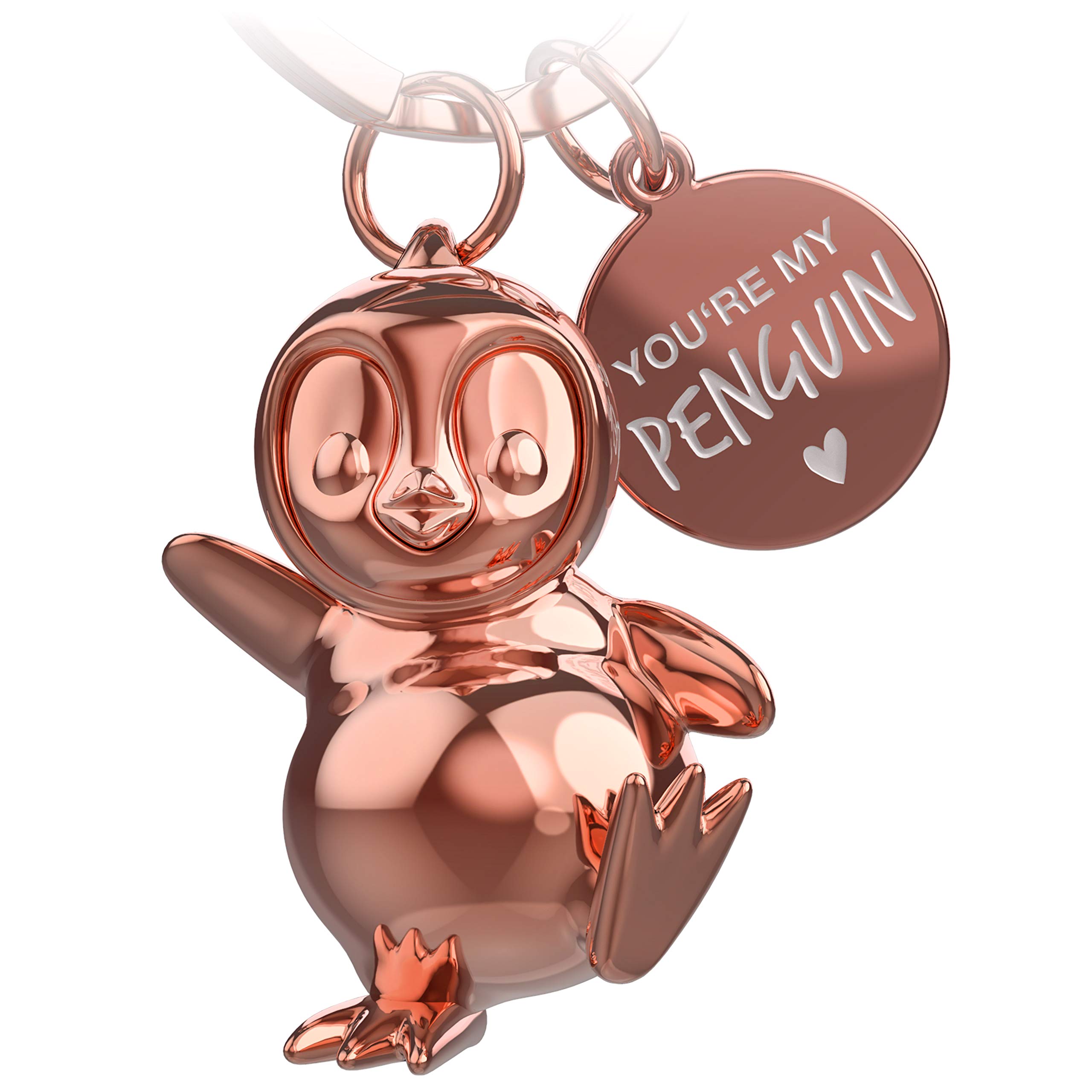 FABACH Penguin Keyring Breezy - Penguin Lucky Charm Gifts Girlfriend or Boyfriend - Partner Gift Love Keyring for Birthday, Anniversary - Engraving You're My Penguin