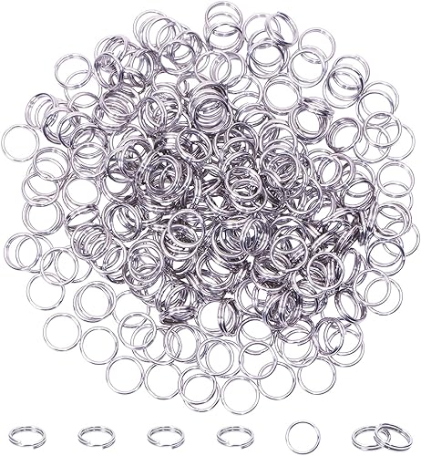 Shapenty Anillos divididos de doble bucle de acero inoxidable, llavero pequeño, anillos de salto para el hogar, organización de llaves de automóvil,