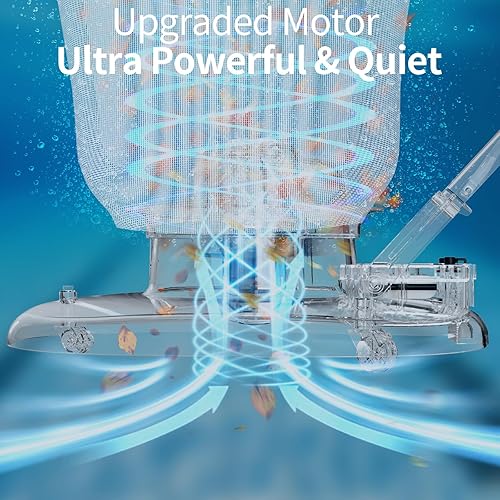 Miniatura 7 de Aspiradora de hojas de piscina recargable con poste telescópico, potente succión de 83 GPM - Skimmer inalámbrico para piscinas enterradas y sobre el