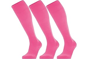 GRAPMKTG 3 Pack Pink Baseball Socks Bulk for Youth Men & Women
