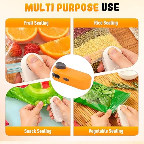 Miniatura 7 de Mini sellador de bolsas con imán, sellador portátil de mano para bolsas de chips 2025 para chips, máquina reselladora para alimentos, aperitivos,