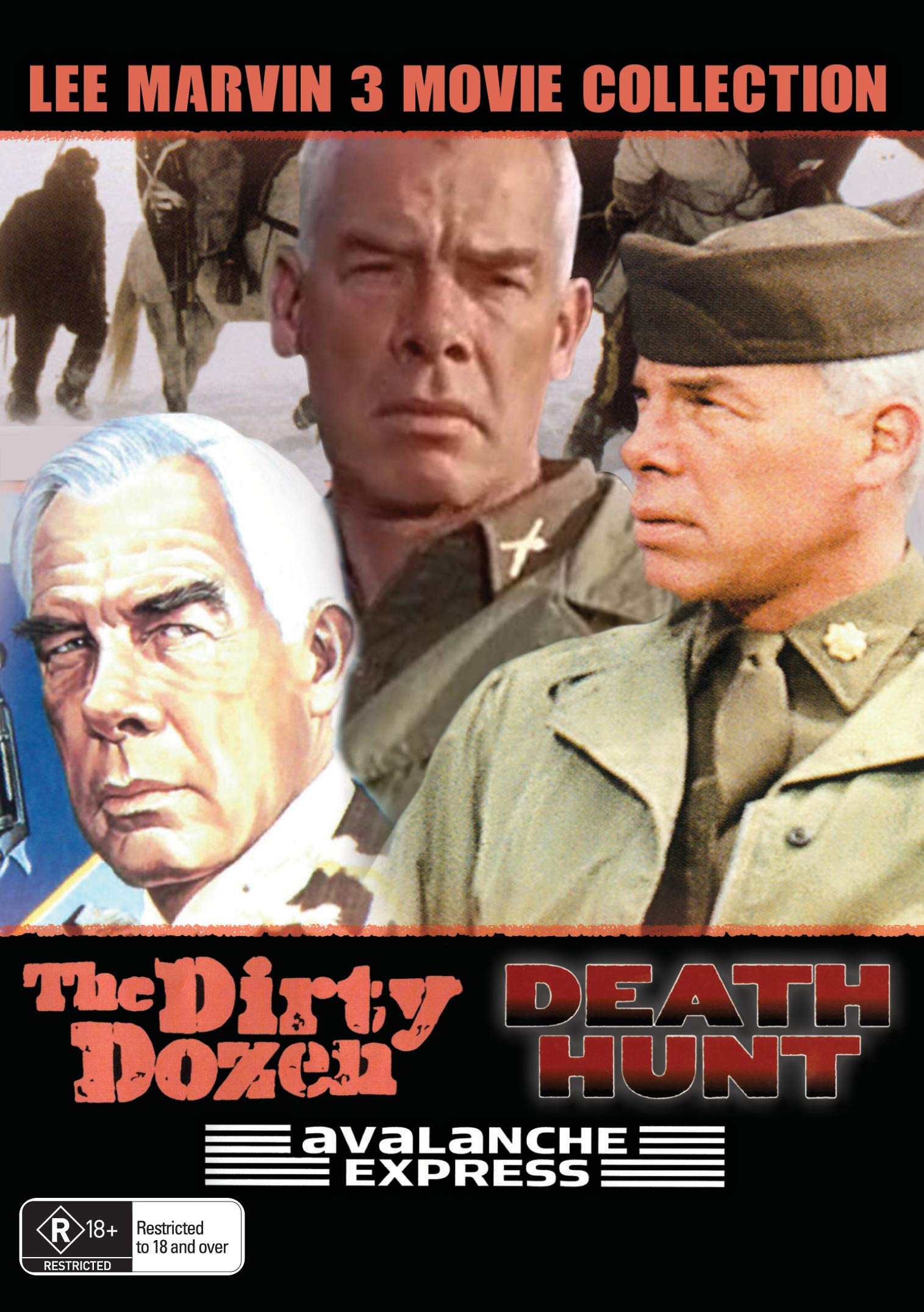 3 Movies - Death Hunt / Avalanche Express / The Dirty Dozen - Lee Marvin Collection - DVD Set