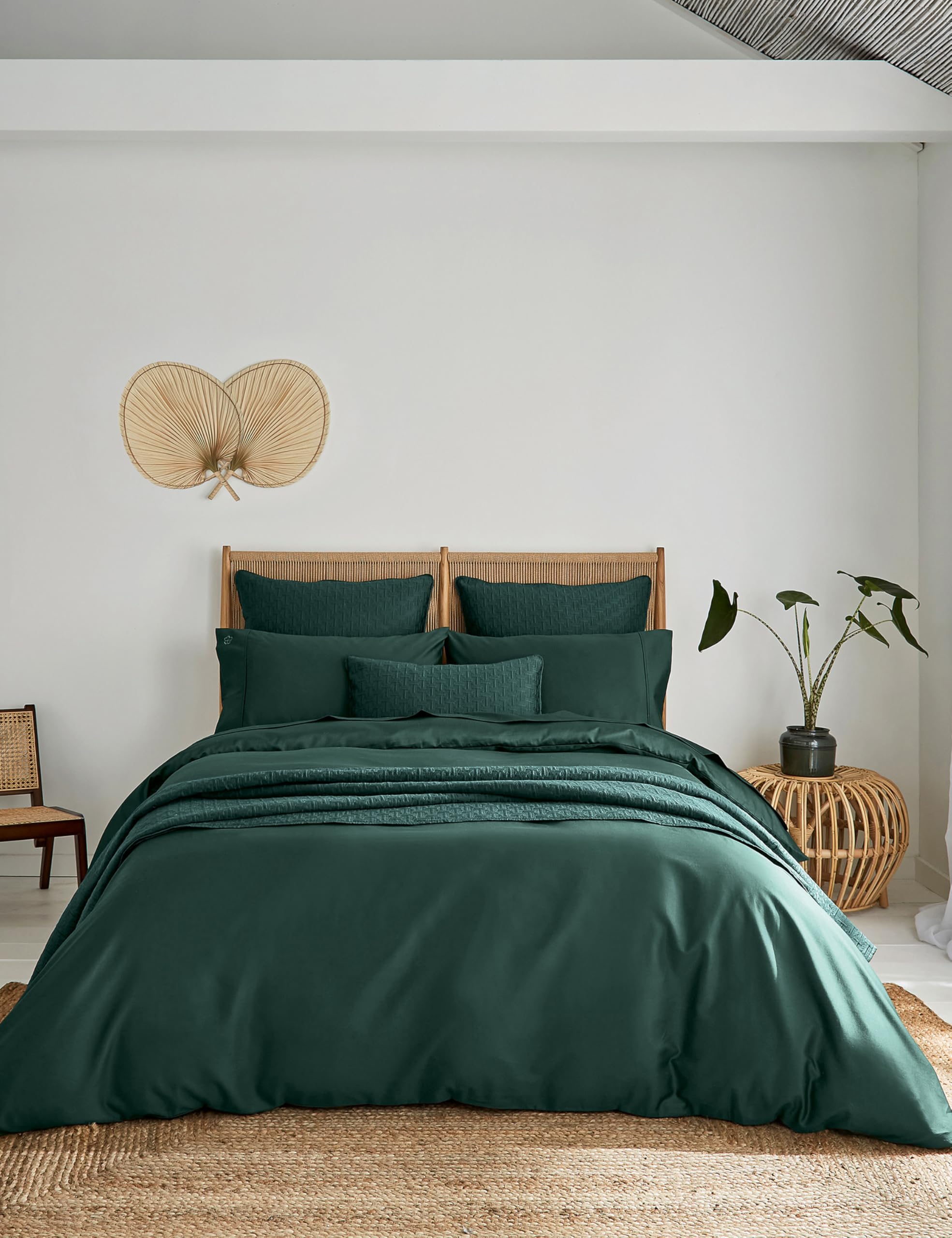 Ted Baker Plain Dye Cotton Sateen Duvet Cover - Dark Green - Super King