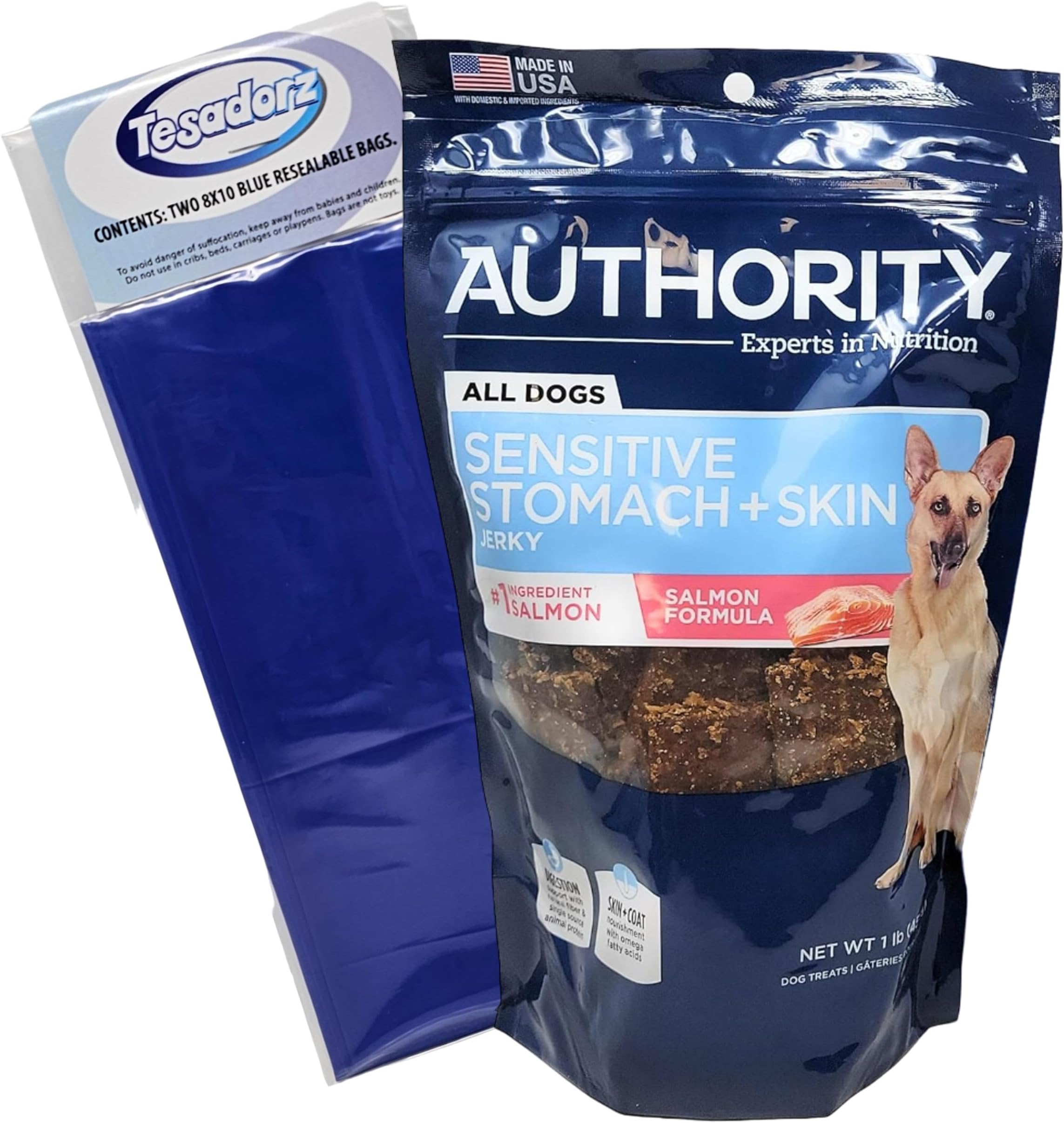 Authority Sensitive Stomach and Skin Salmon Jerky Dog