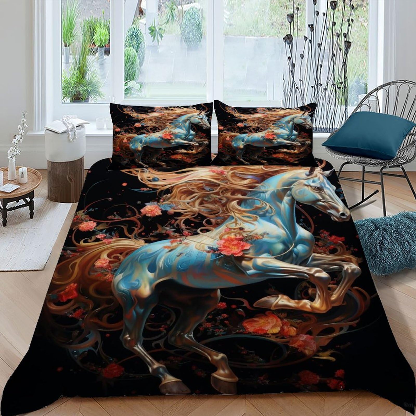 Housse de couette éléphant microfiche 135x200 avec 2 taies