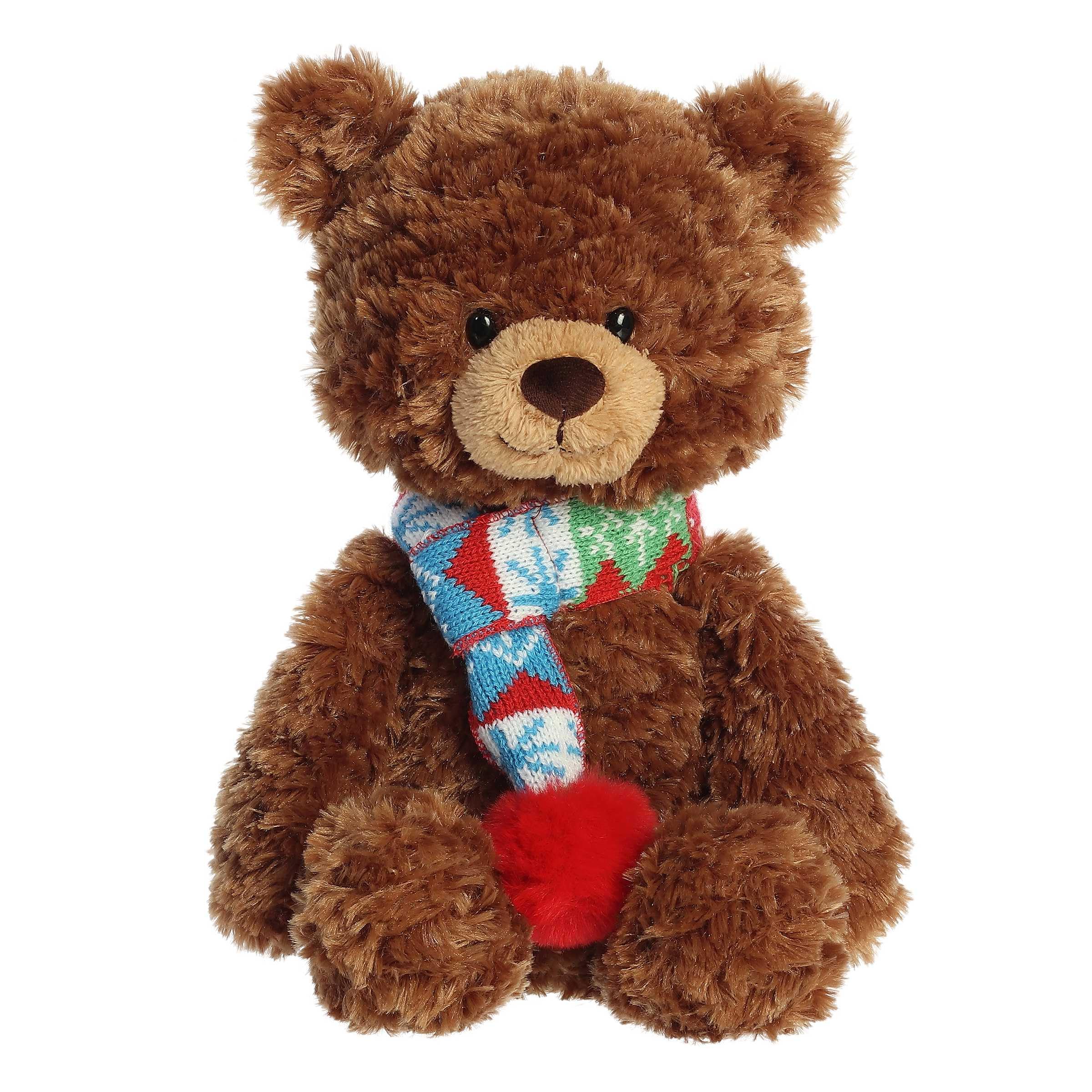 Aurora Festive Holiday Bundled Bear Sven Stuffed Animal - Seasonal Cheer - Heartwarming Gifts - Brown 14 Inches