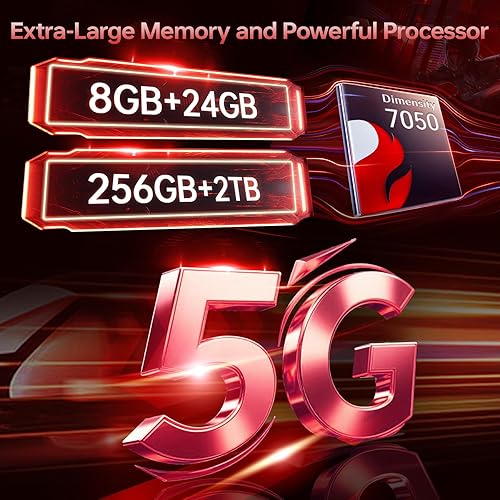 Miniatura 3 de OUKITEL WP56 5G teléfono resistente desbloqueado-16000mAh45W batería, 24GB+256GBTF 2TB, 6.8" FHD+pantalla teléfono celular, cámara de 108MP, luz de