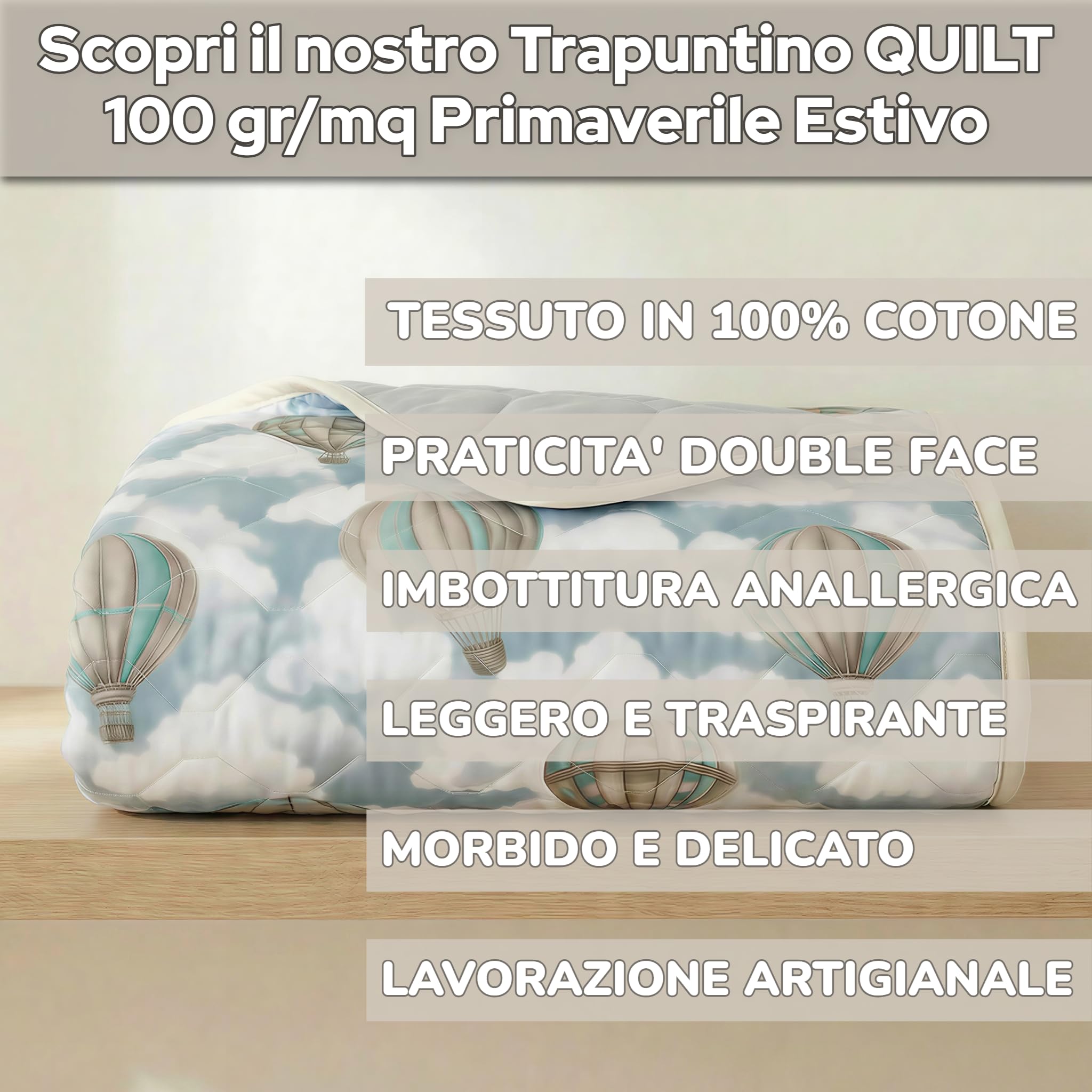 Mahome Trapuntino Singolo Primaverile Estivo in 100% Puro Cotone 170x260 cm Leggero Double Face - Copriletto Trapuntato morbido Traspirante Anallergico - Made in Italy – Fluttu Tiffani - 4